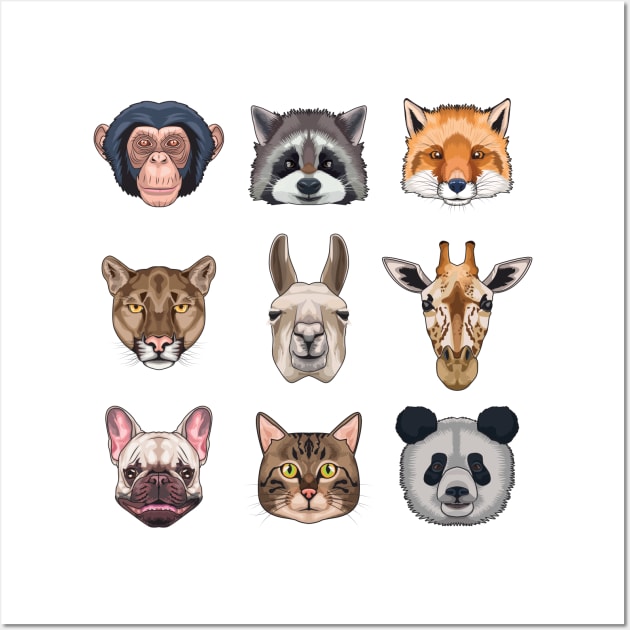 animals head collection Wall Art by Mako Design 